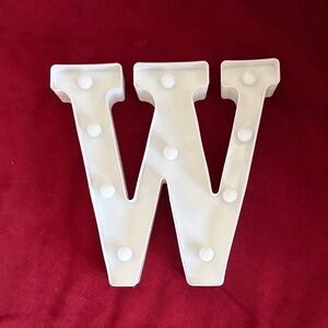 White Marquee Letter 'W' Light